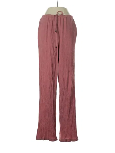 Pre-owned Zara Casual Pants In Burgundy