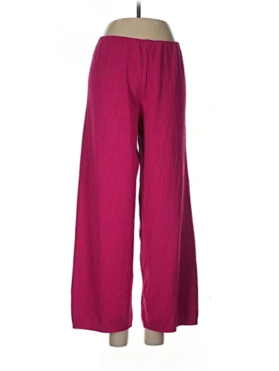 Pre-owned Zara Casual Pants In Burgundy