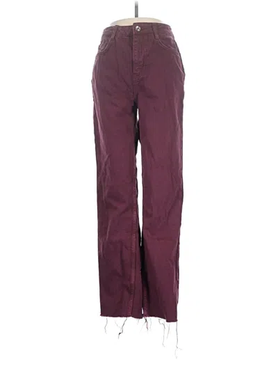 Pre-owned Zara Casual Pants In Burgundy