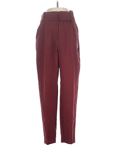 Pre-owned Zara Casual Pants In Burgundy