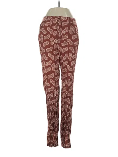 Pre-owned Zara Casual Pants In Burgundy