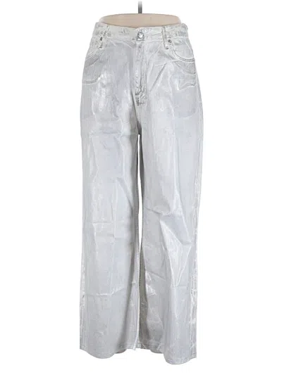 Pre-owned Zara Casual Pants In Silver