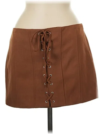 Pre-owned Zara Casual Skirt In Brown