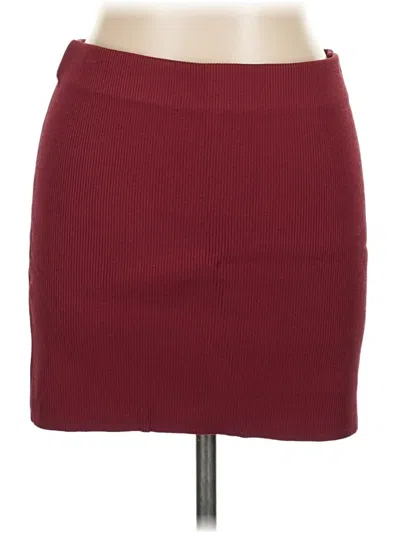 Pre-owned Zara Casual Skirt In Burgundy