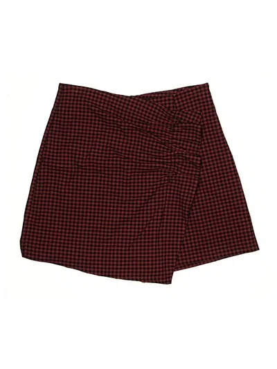 Pre-owned Zara Casual Skirt In Burgundy