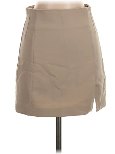 Pre-owned Zara Casual Skirt In Tan