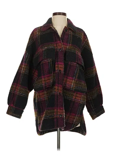 Pre-owned Zara Coat In Burgundy