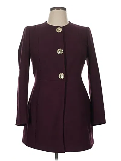 Pre-owned Zara Coat In Burgundy