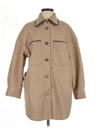 Pre-owned Zara Coat In Tan