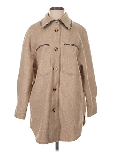 Pre-owned Zara Coat In Tan