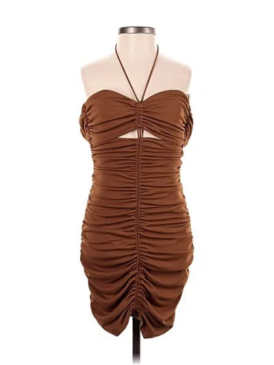 Pre-owned Zara Cocktail Dress In Brown