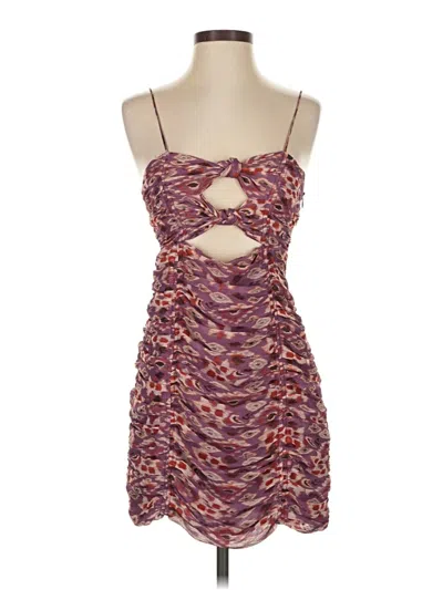 Pre-owned Zara Cocktail Dress In Burgundy