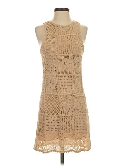Pre-owned Zara Cocktail Dress In Tan