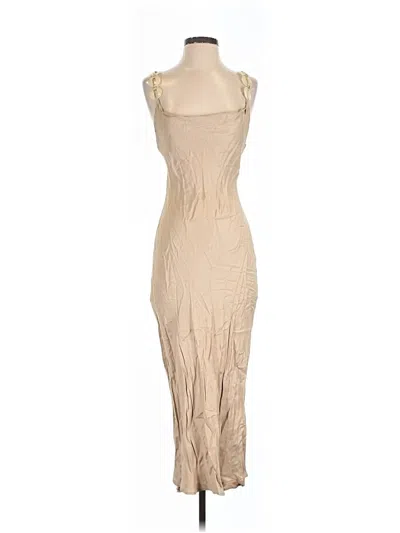 Pre-owned Zara Cocktail Dress In Tan