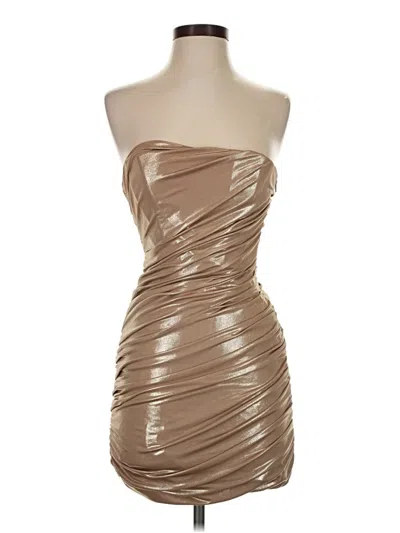 Pre-owned Zara Cocktail Dress In Tan