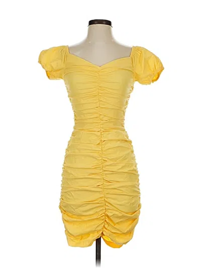 Pre-owned Zara Cocktail Dress In Yellow