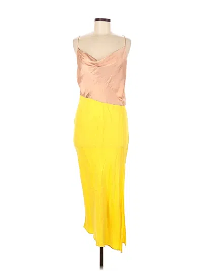 Pre-owned Zara Cocktail Dress In Yellow