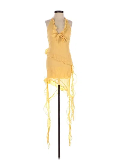 Pre-owned Zara Cocktail Dress In Yellow