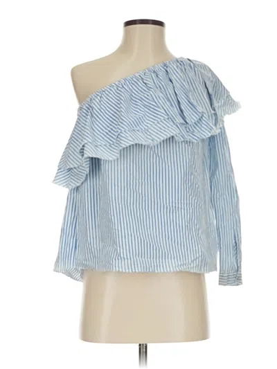 Pre-owned Zara Collection 3/4 Sleeve Blouse In Blue