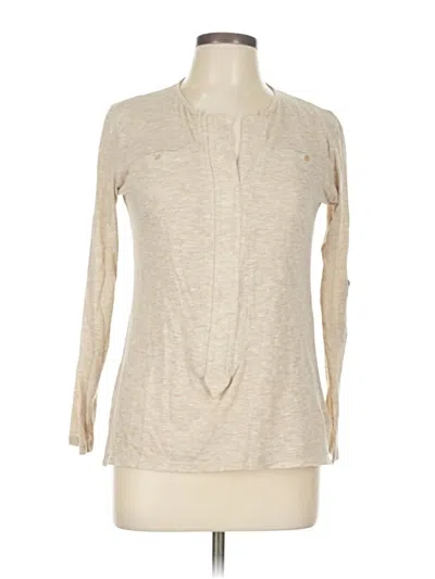 Pre-owned Zara Collection Long Sleeve Henley Shirt In Brown