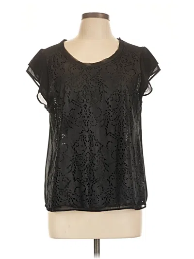 Pre-owned Zara Collection Short Sleeve Blouse In Black