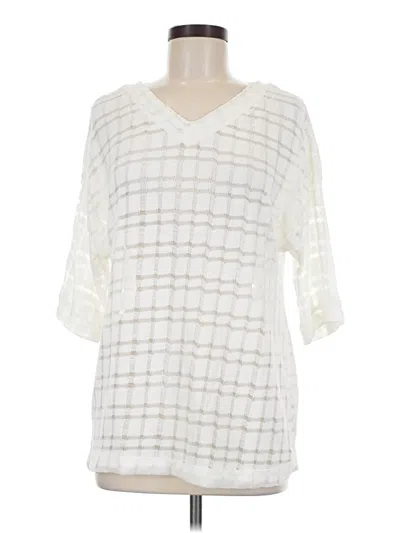 Pre-owned Zara Collection Short Sleeve Blouse In Ivory