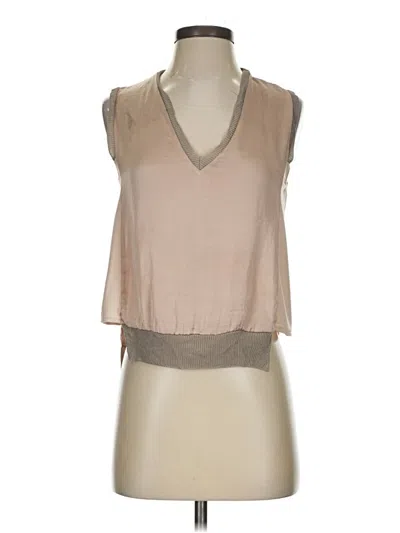 Pre-owned Zara Collection Sleeveless Blouse In Tan