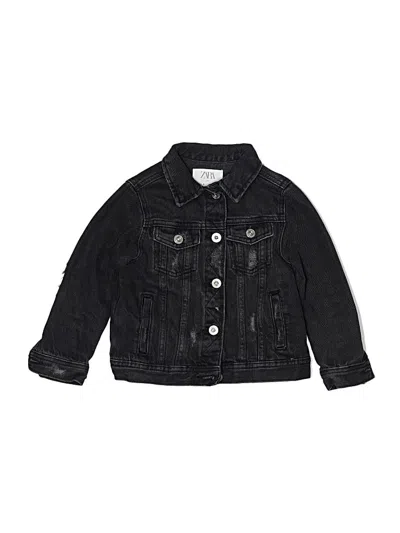 Pre-owned Zara Kids' Denim Jacket In Black