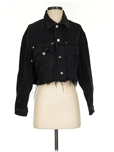 Pre-owned Zara Denim Jacket In Black