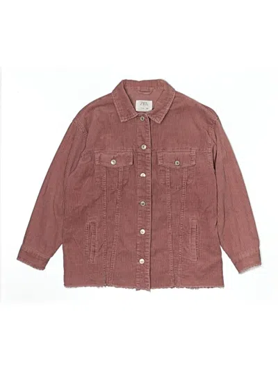 Pre-owned Zara Kids' Denim Jacket In Burgundy