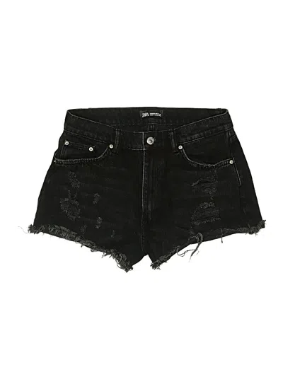 Pre-owned Zara Denim Shorts In Black