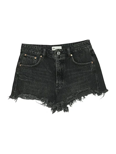 Pre-owned Zara Denim Shorts In Black