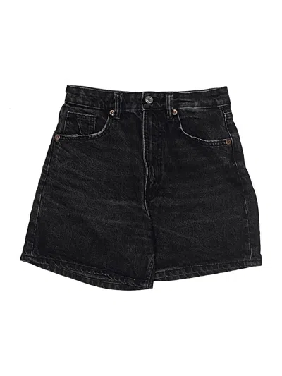 Pre-owned Zara Denim Shorts In Black
