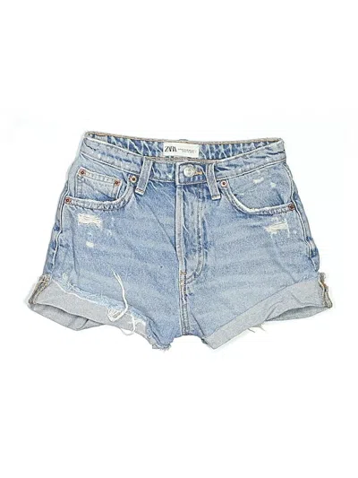 Pre-owned Zara Denim Shorts In Blue