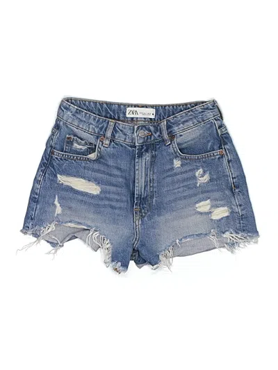 Pre-owned Zara Denim Shorts In Blue