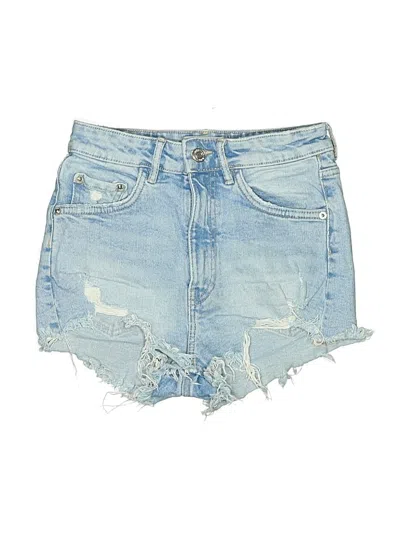 Pre-owned Zara Denim Shorts In Blue