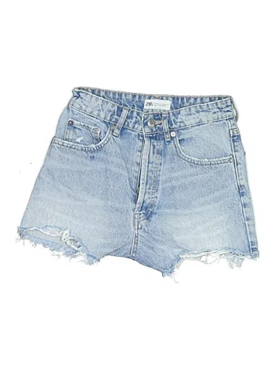 Pre-owned Zara Denim Shorts In Blue