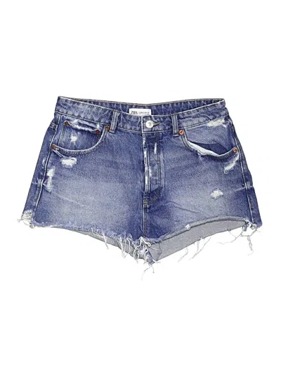 Pre-owned Zara Denim Shorts In Blue