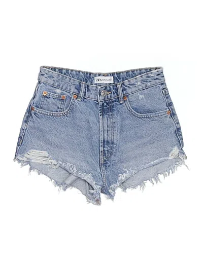 Pre-owned Zara Denim Shorts In Blue