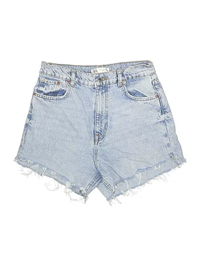 Pre-owned Zara Denim Shorts In Blue