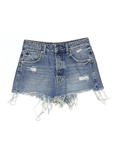 Pre-owned Zara Denim Shorts In Blue