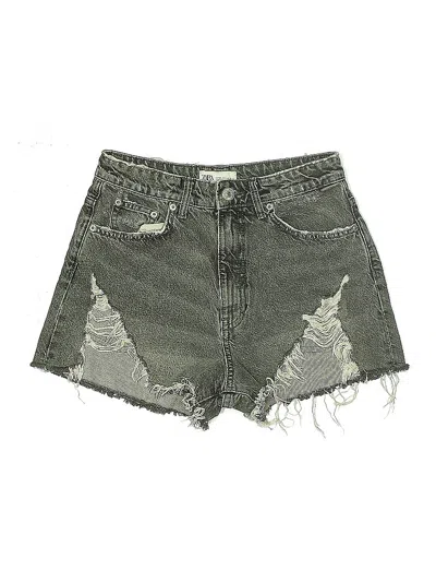 Pre-owned Zara Denim Shorts In Green