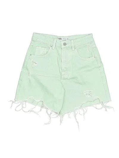 Pre-owned Zara Denim Shorts In Green