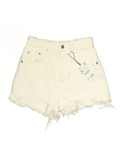 Pre-owned Zara Denim Shorts In Ivory
