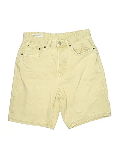 Pre-owned Zara Denim Shorts In Yellow