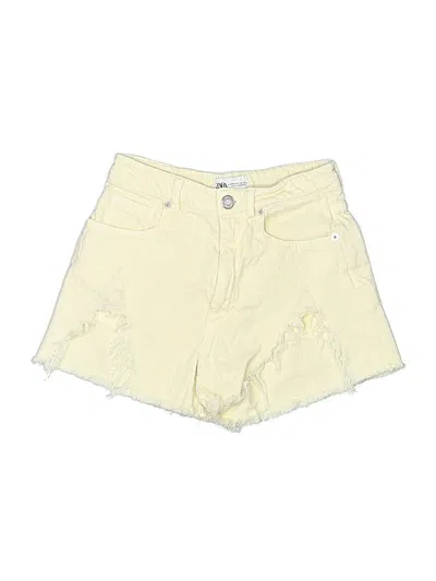 Pre-owned Zara Denim Shorts In Yellow