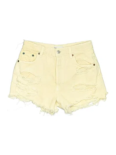 Pre-owned Zara Denim Shorts In Yellow