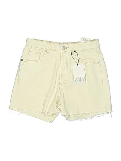 Pre-owned Zara Denim Shorts In Yellow