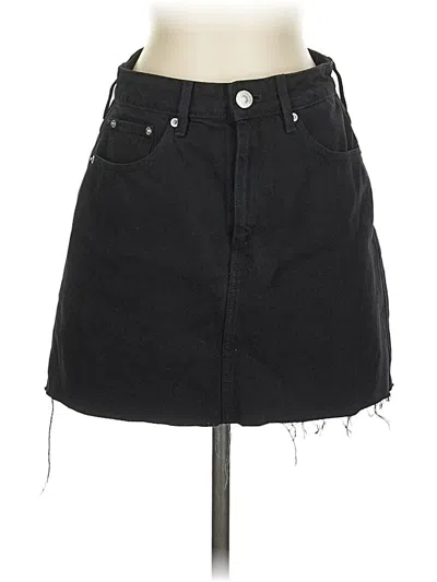 Pre-owned Zara Denim Skirt In Black