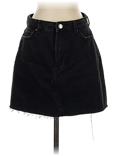 Pre-owned Zara Denim Skirt In Black